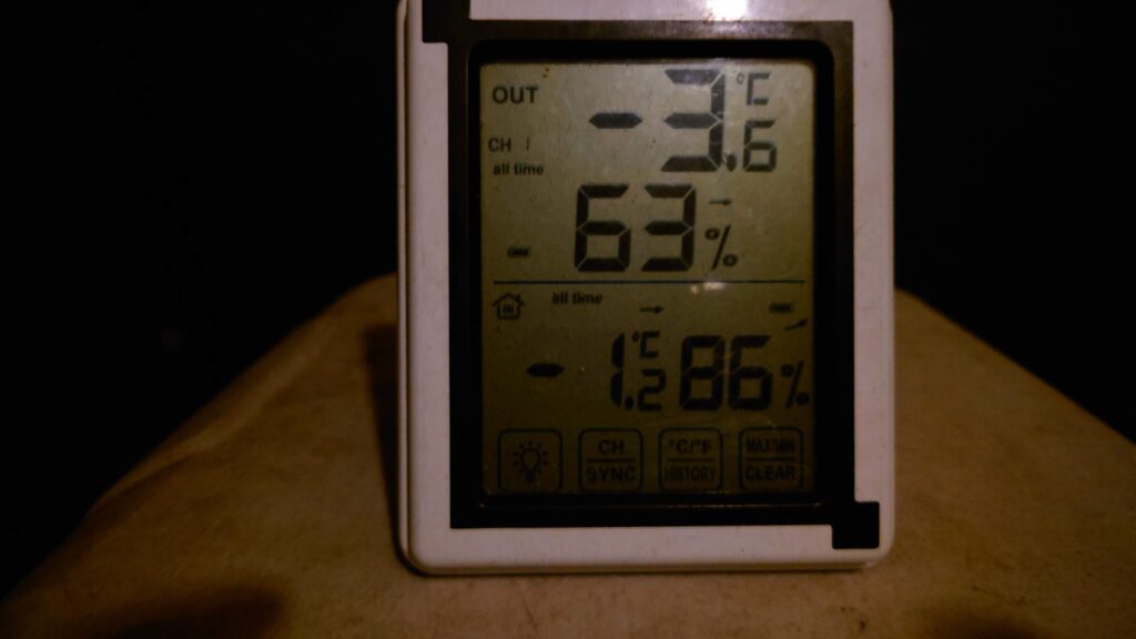 日の出前の気温