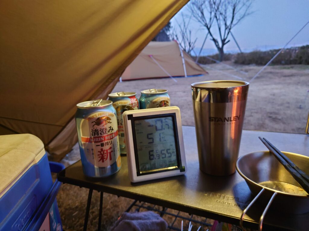 感ビール3本目を飲む頃には氷点下