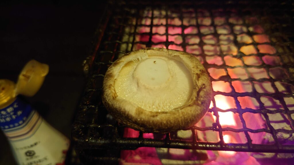 炭火で焼いた椎茸