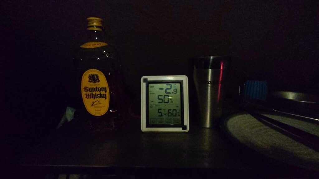 ウイスキーと温度計