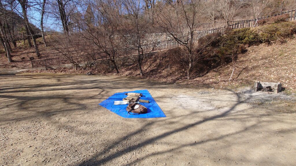 フリーサイトでの設営場所決め