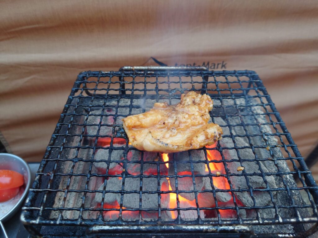 牛ホルモンの炭火焼き