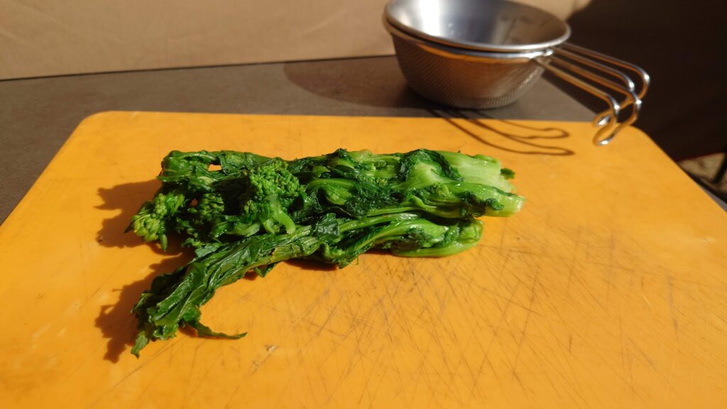 茹でてしぼった菜の花