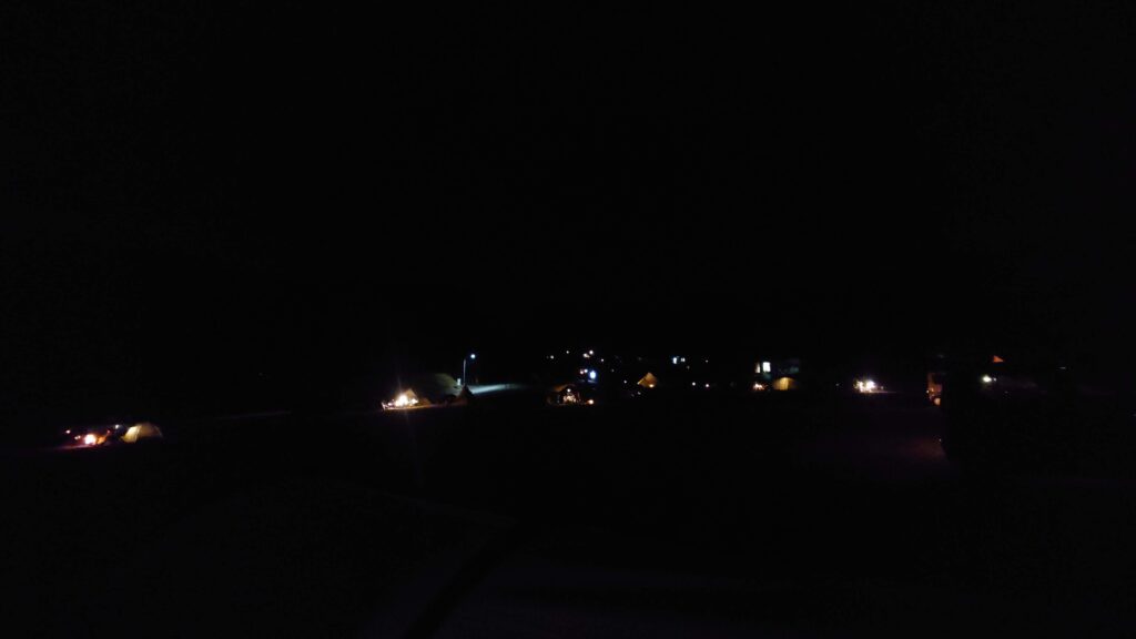 たかはら花畑キャンプ場夜のフリーサイト