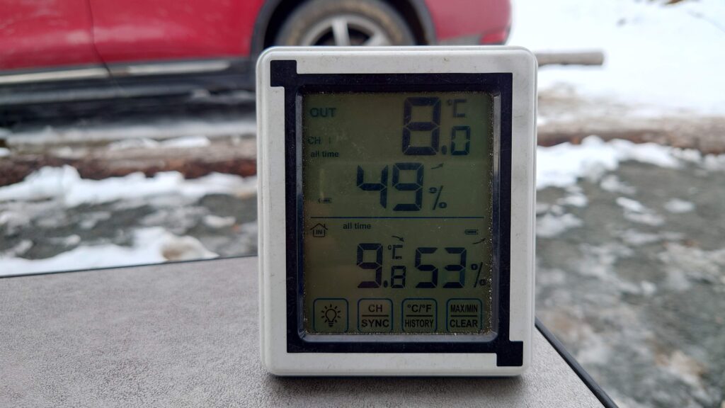 ステキな村キャンプ場設営直後の気温