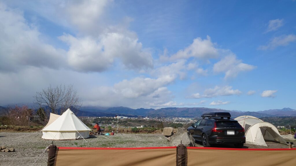 ブルーサミットオートキャンプ場ストリートエリアからの景色