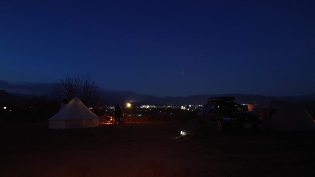 ブルーサミットオートキャンプ場沼田市の夜景