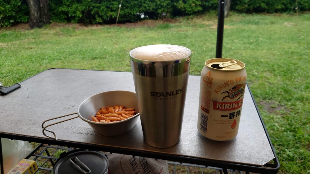 キリン一番搾りと柿の種