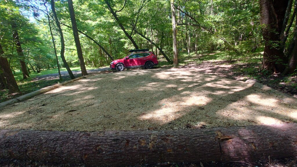 赤城自然園キャンプ場設営前のサイト