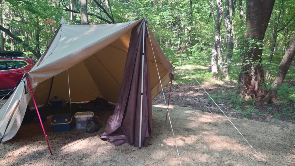 メッシュスクリーン設営