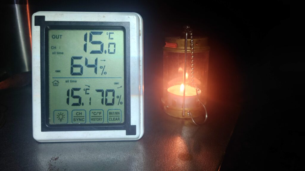 温度計とキャンドルランタン