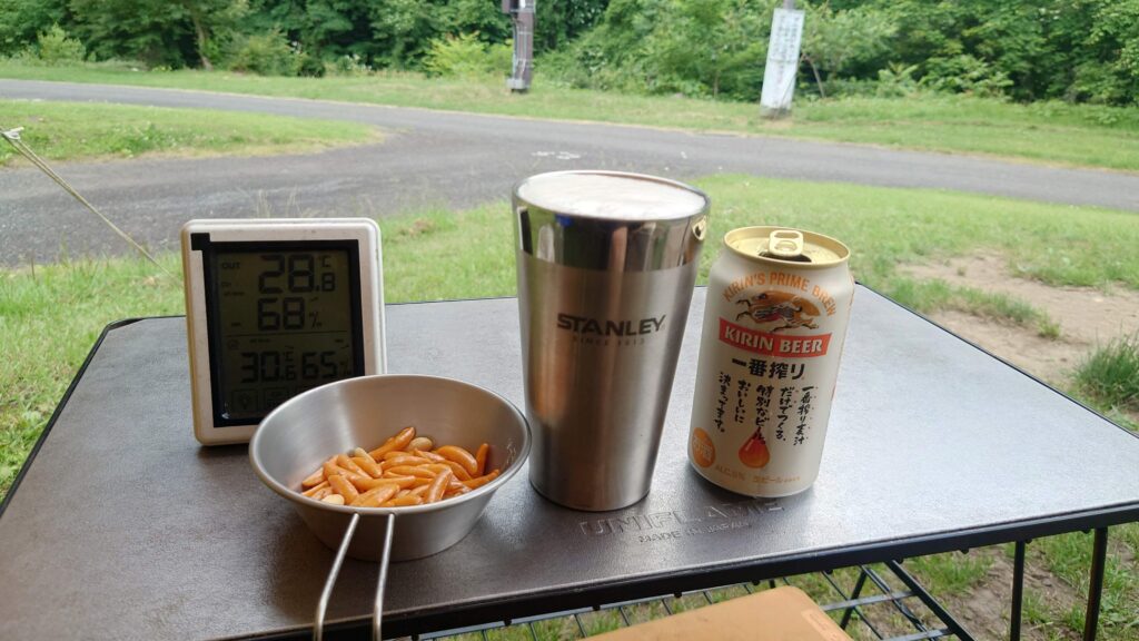 キリン一番搾りと柿の種