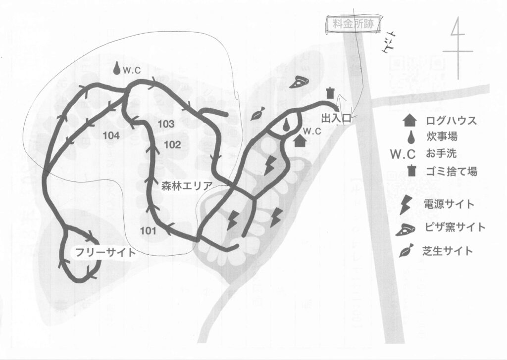 百年小屋キャンプ場MAP