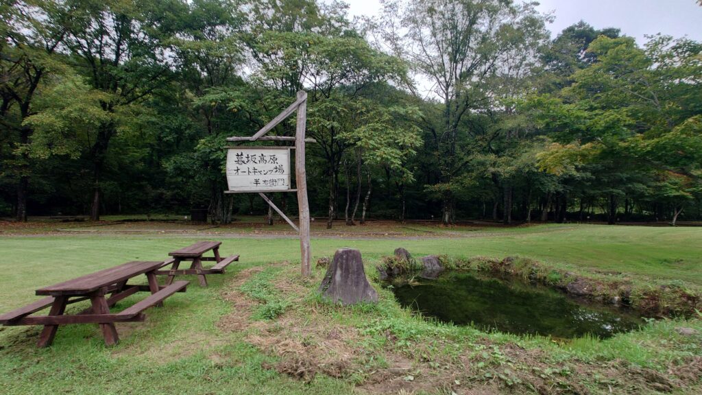 キャンプ場中央にある池