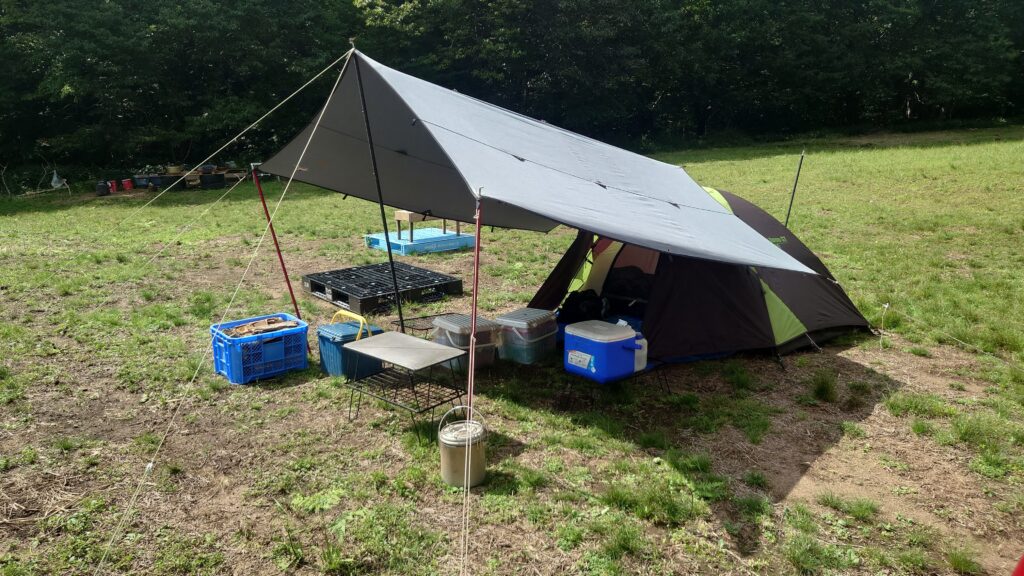 星空キャンプ場男前タープとツーリングドームST