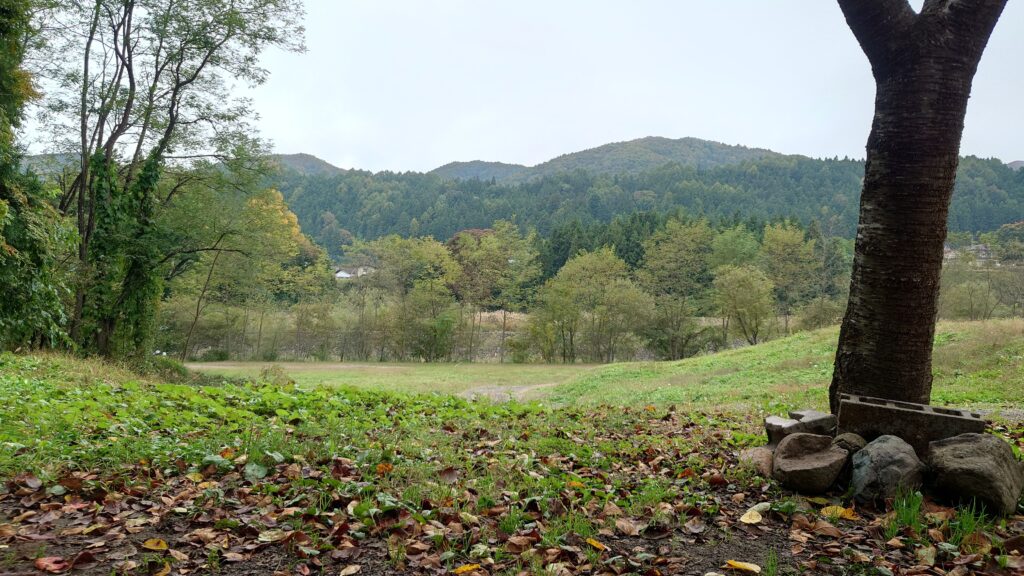 尾瀬高原オートキャンプ場水鉢閣のサイトからの見晴らし