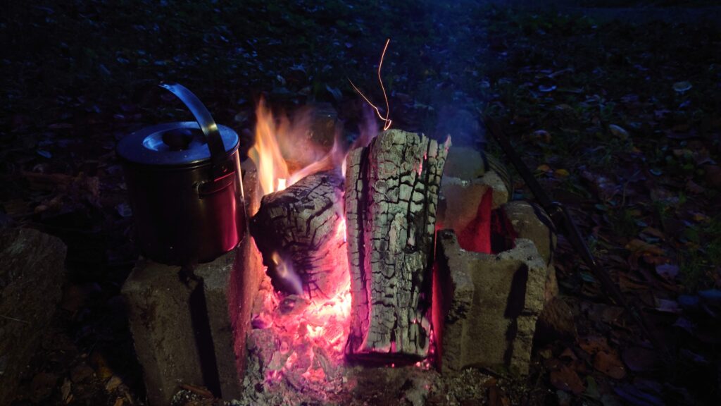 いい感じに燃えた巨大薪