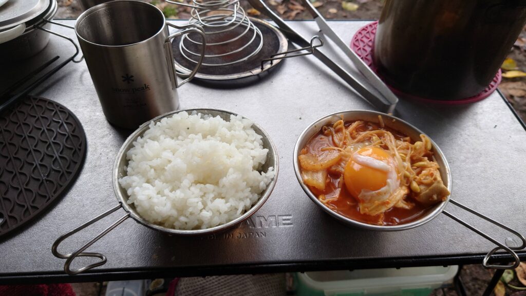 尾瀬高原オートキャンプ場朝食