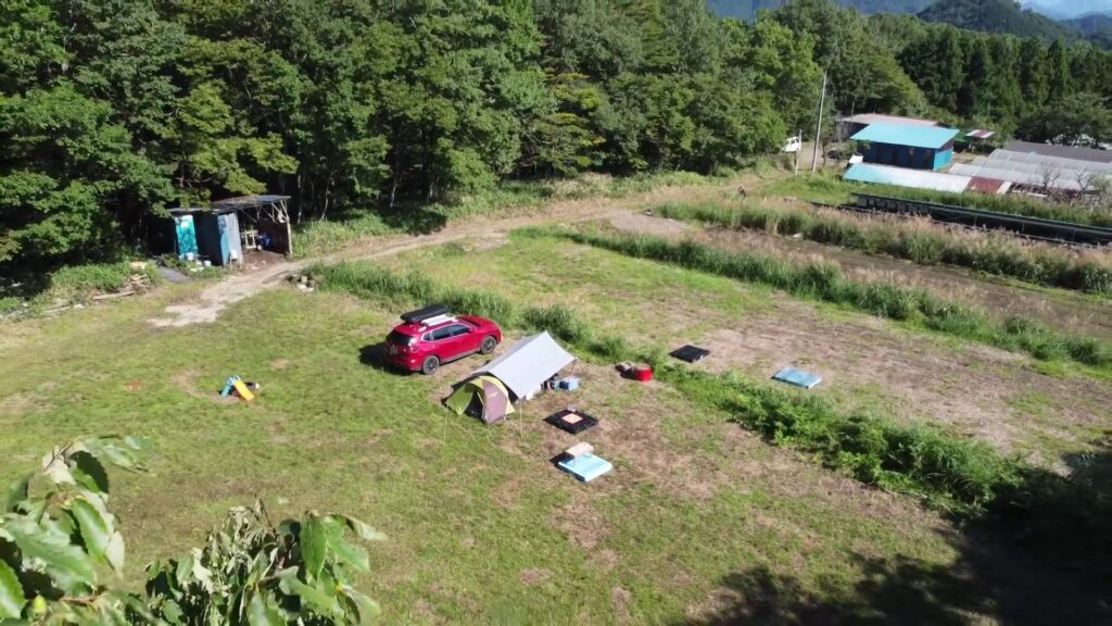 星空キャンプ場ドローンによる空撮麓方面