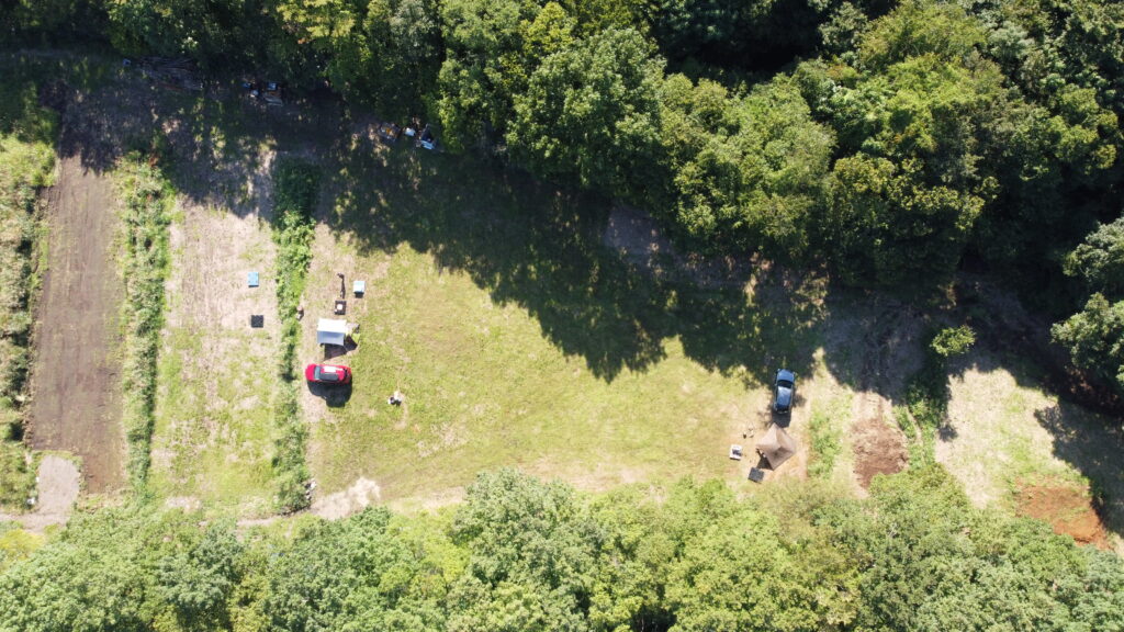 星空キャンプ場真上からの映像