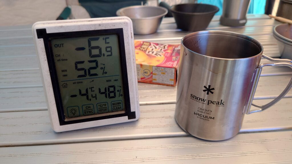 カンパーニャ嬬恋キャンプ場11月上旬最低気温