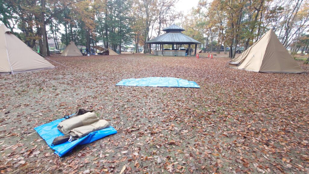 八千代グリーンビレッジキャンプ場設営場所確保