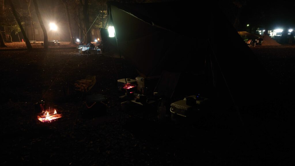八千代グリーンビレッジキャンプ場の夜