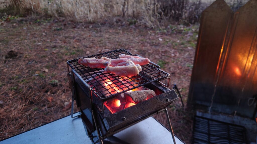 鶏の手羽中の炭火焼き