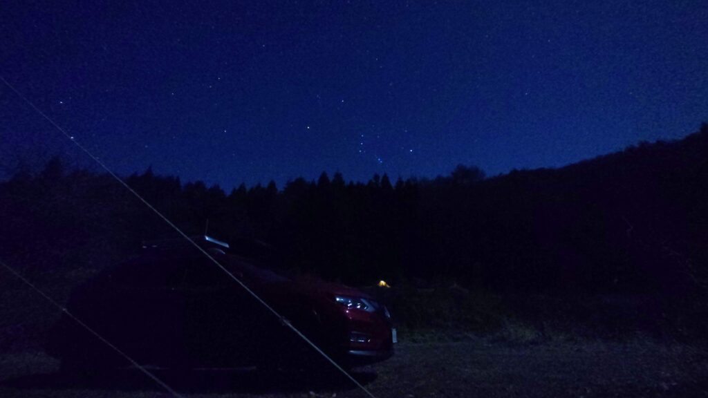 愛車と登り始めたオリオン