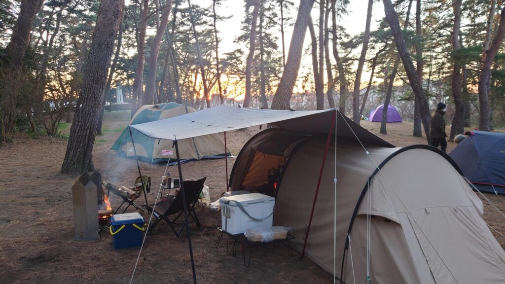 大晦日大洗キャンプ場キャンプサイト