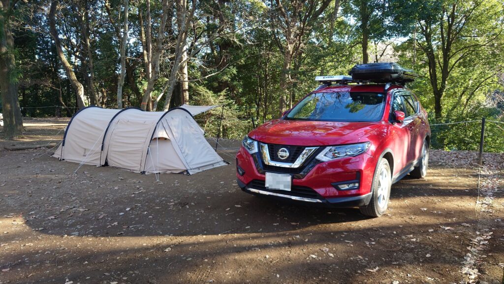 RECAMP常総フォレストエリアオートサイト道側から