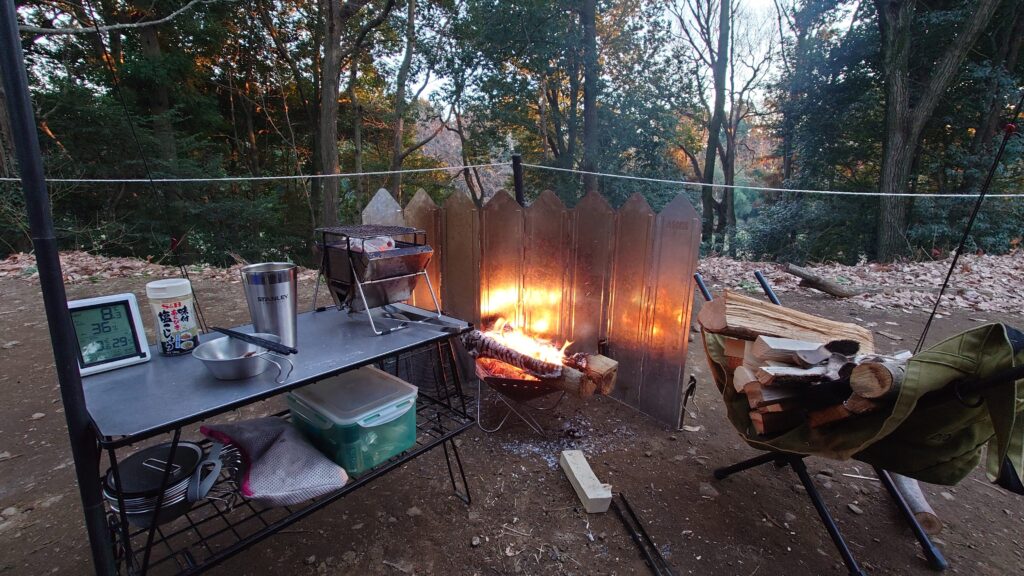 焚火のある風景