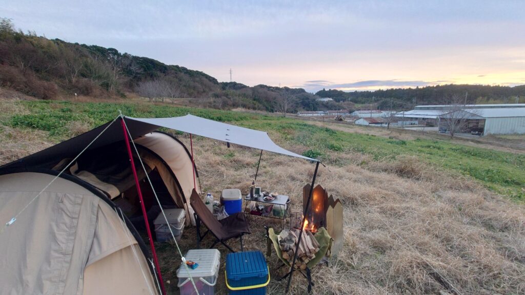御宿ドローン&キャンプ、テントサイト周り