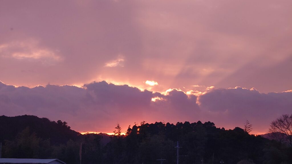 御宿ドローン&キャンプ夕焼け空