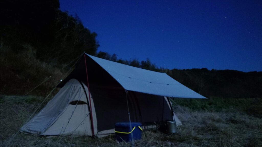 御宿ドローン&キャンプテントと星空