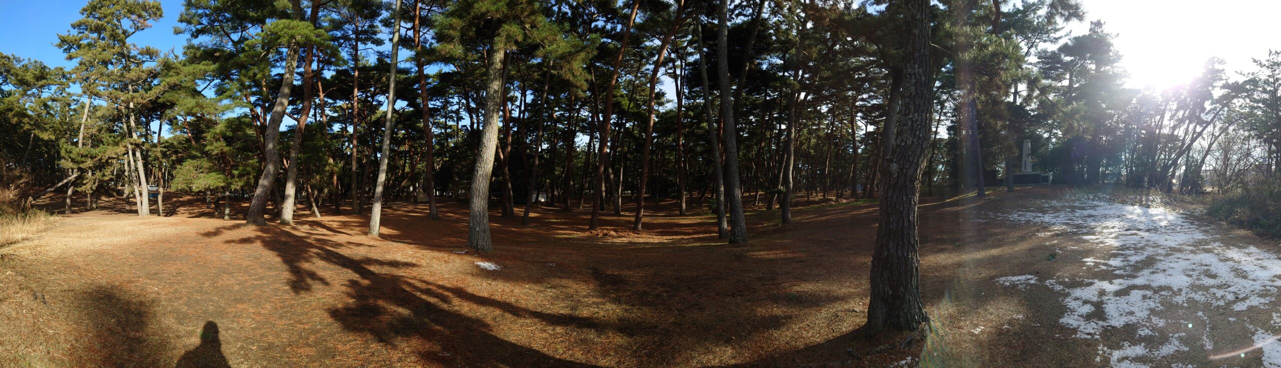 大洗キャンプ場、１月末の寒波で残雪