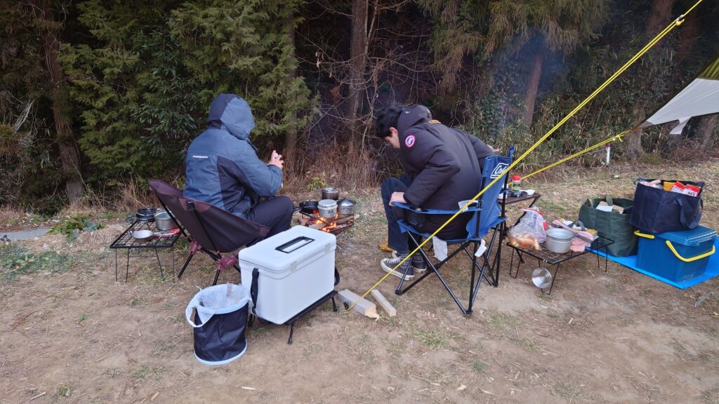 お隣さんの朝食の準備風景