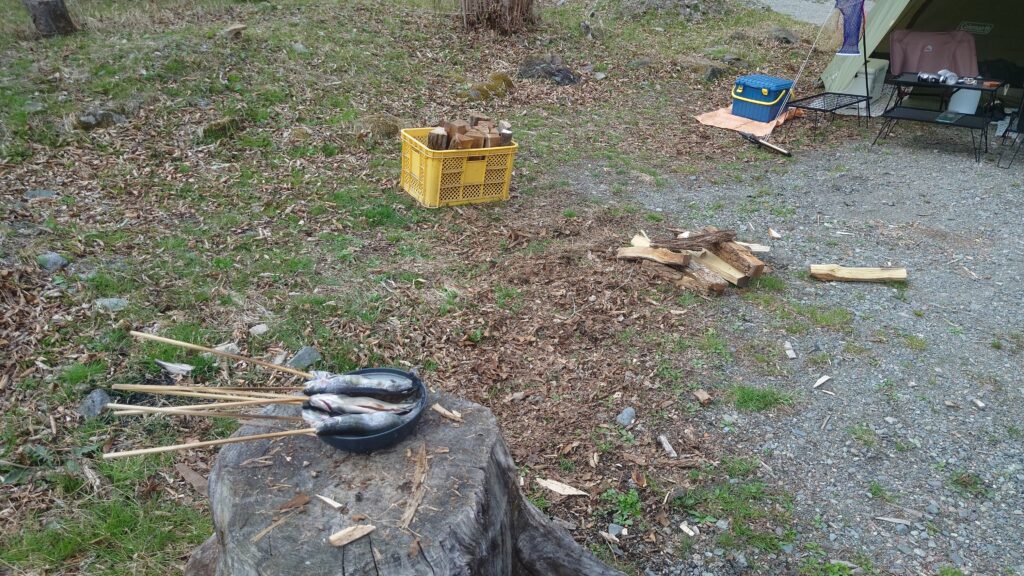 ようらく焚火用に確保したエリア