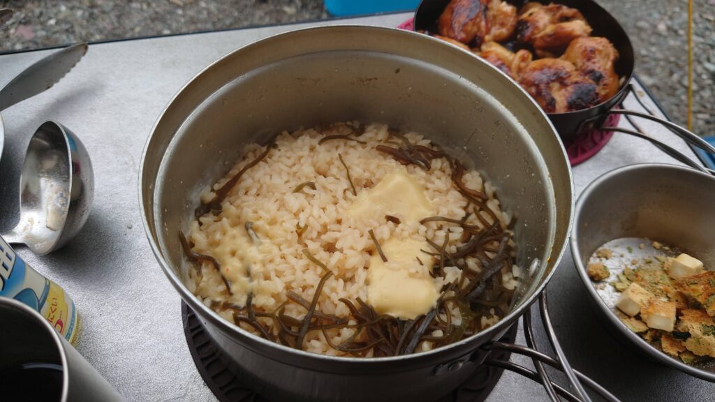 チーズと昆布長の炊き込みご飯