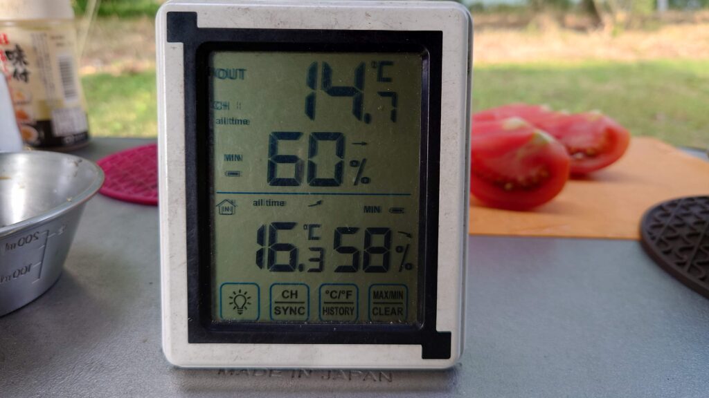 榛名湖畔まゆみヶ丘バンガロー6月末最低気温