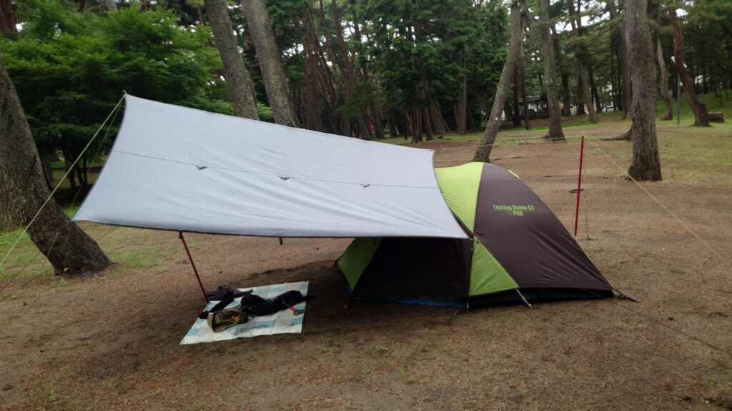 男前タープと連結したツーリングドームST