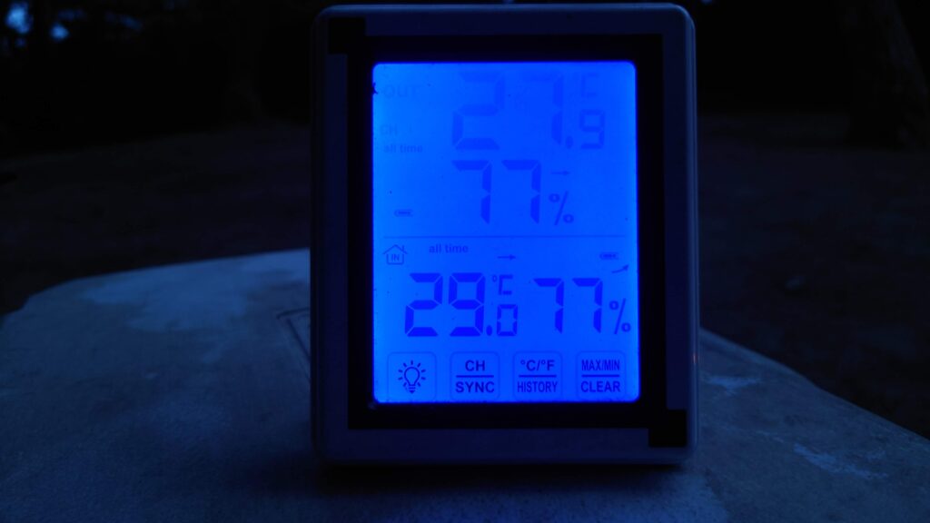 大洗キャンプ場午後8時頃の気温