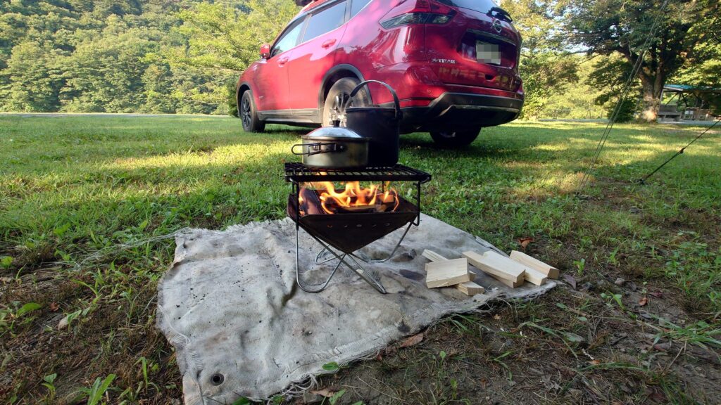 焚火で炊飯