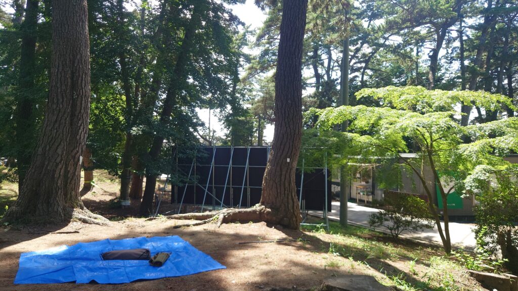 大洗キャンプ場管理等が見える高台