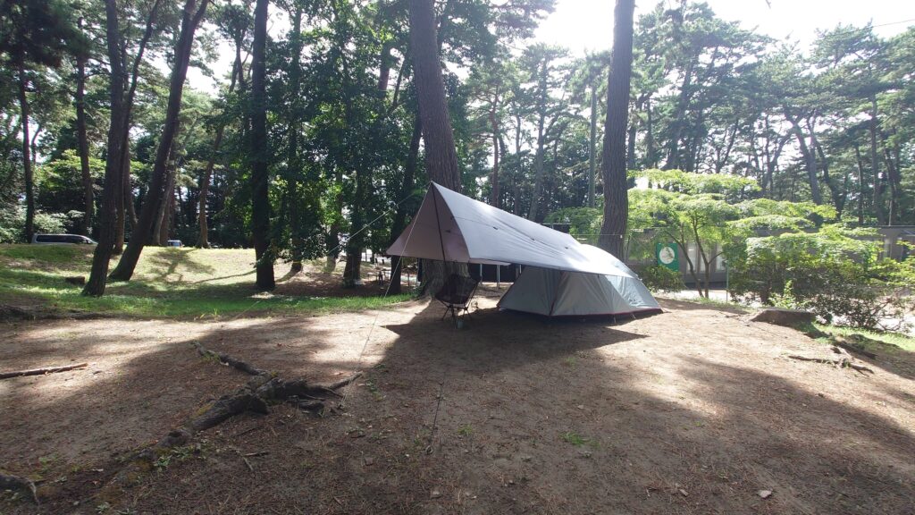 大洗キャンプ場ColemanシングルドームエアーST+と男前タープ