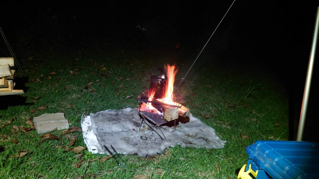 土呂部高原キャンプ場焚火