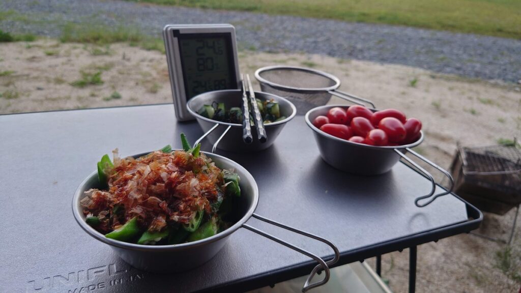 オクラとキュウリとミニトマト