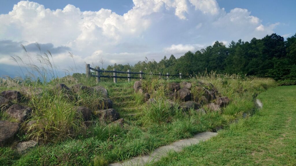 やすらぎの森オートキャンプ場フリーサイトの展望台