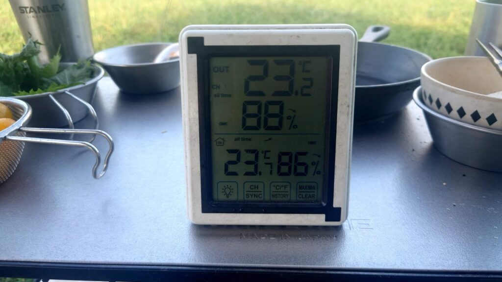 やすらぎの森オートキャンプ場9月の三連休後の最低気温