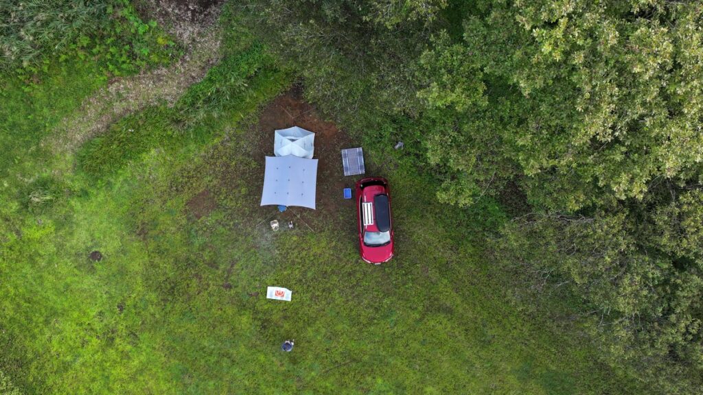 テントサイト真上から